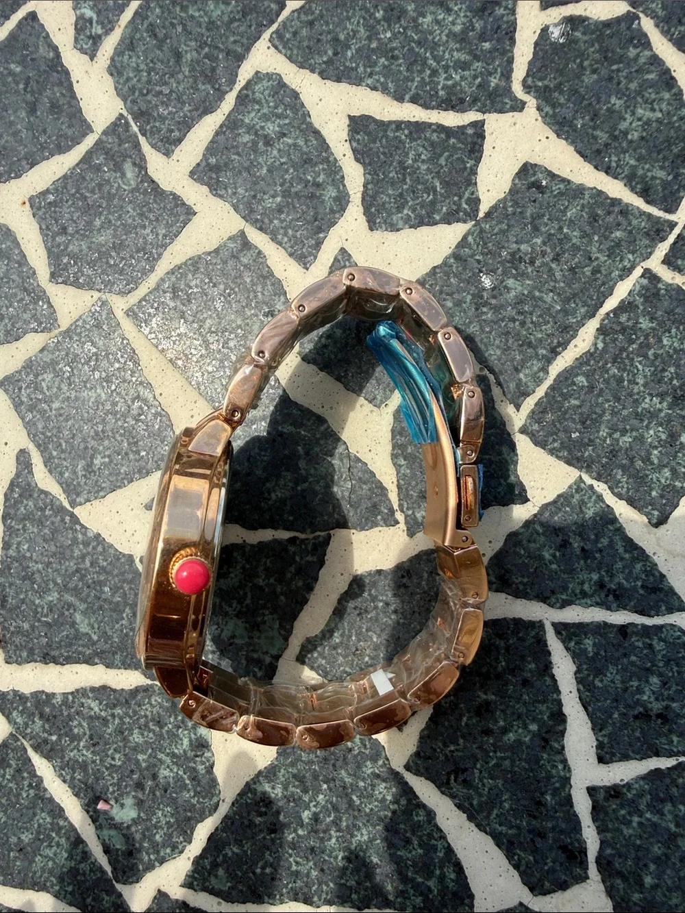 Betsey Johnson Rose Gold Owl Accent Bracelet Watch